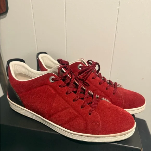 Louis Vuitton Red Suede Sneakers - Picture 5 of 9